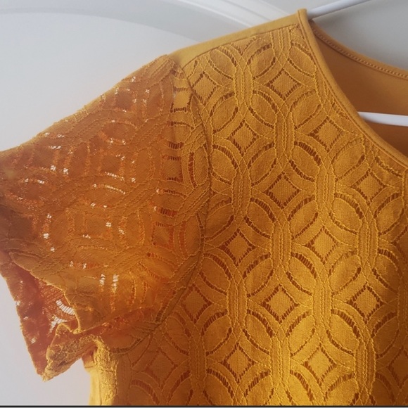 Market & Spruce Hans Crochet Front Top Mustard XXL - Picture 3 of 4
